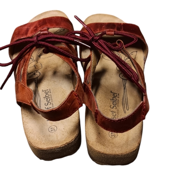🤎JOSEF SEIBEL TONGA WOMEN'S SIZE 6.5 US 37 EU. MAHOGANY COLOR SANDALS. - Picture 5 of 6